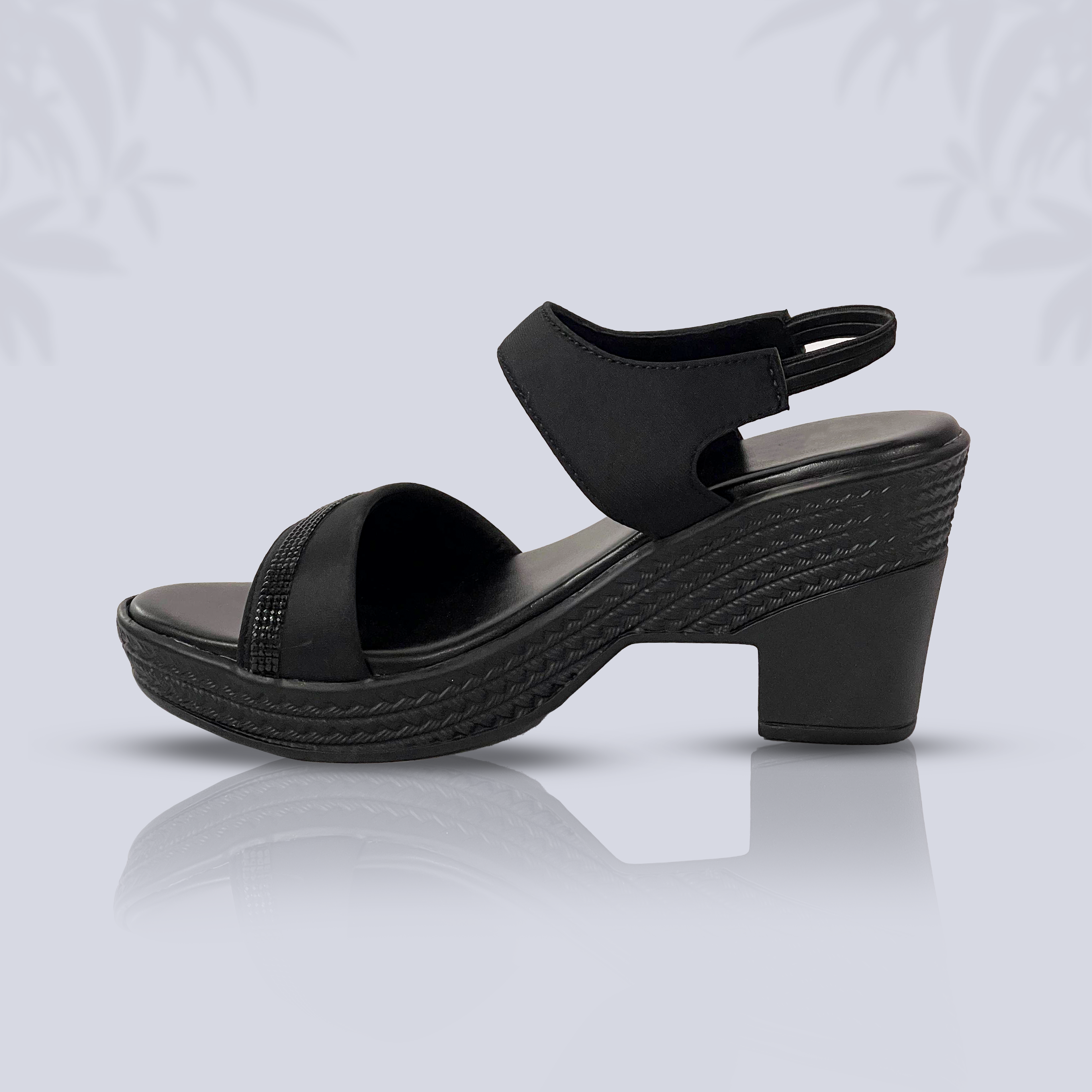 Midnight Elegance – Black Chunky Heel Sandals for Women