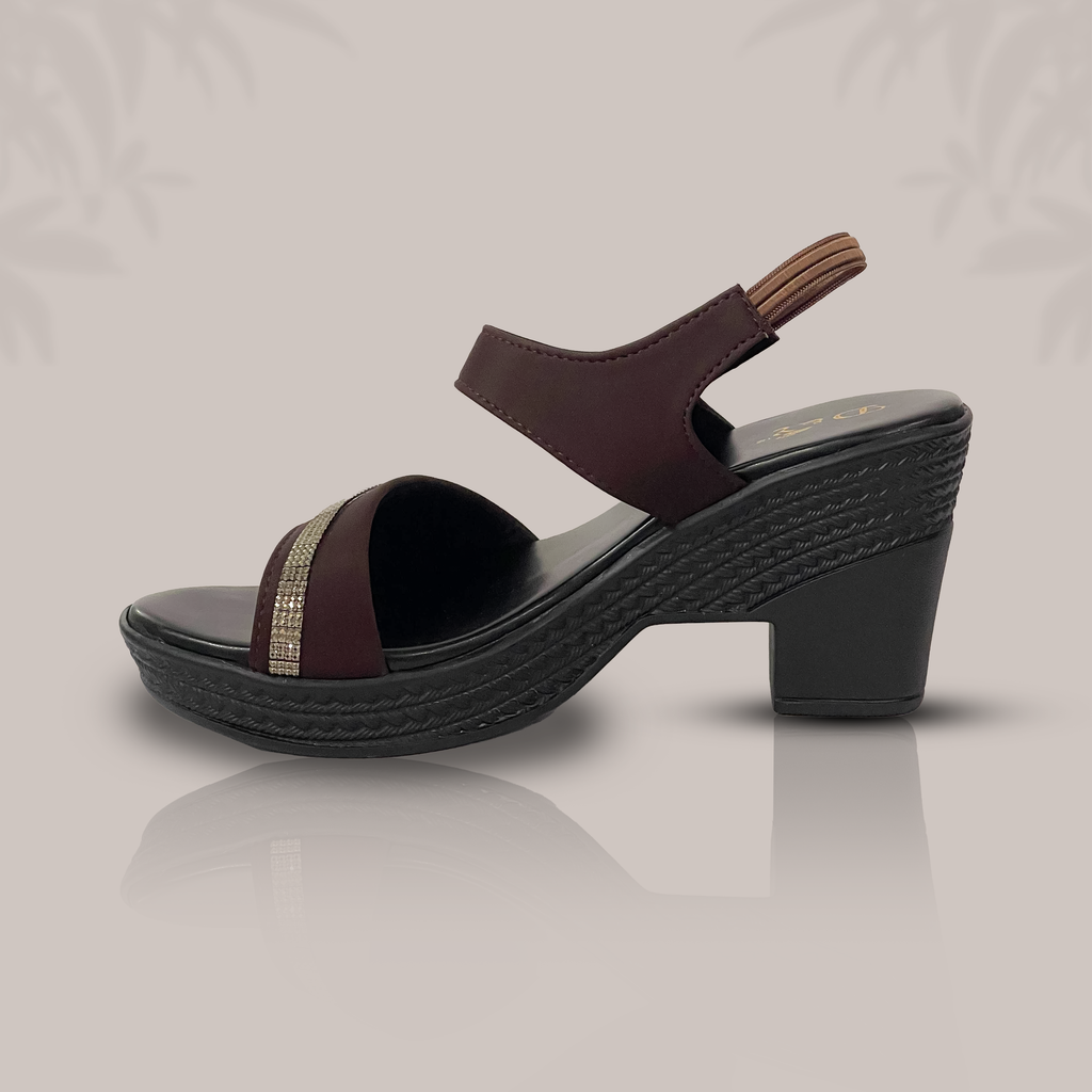 Wine Shimmer Party Wedges – Stylish Heels for Every Celebration
