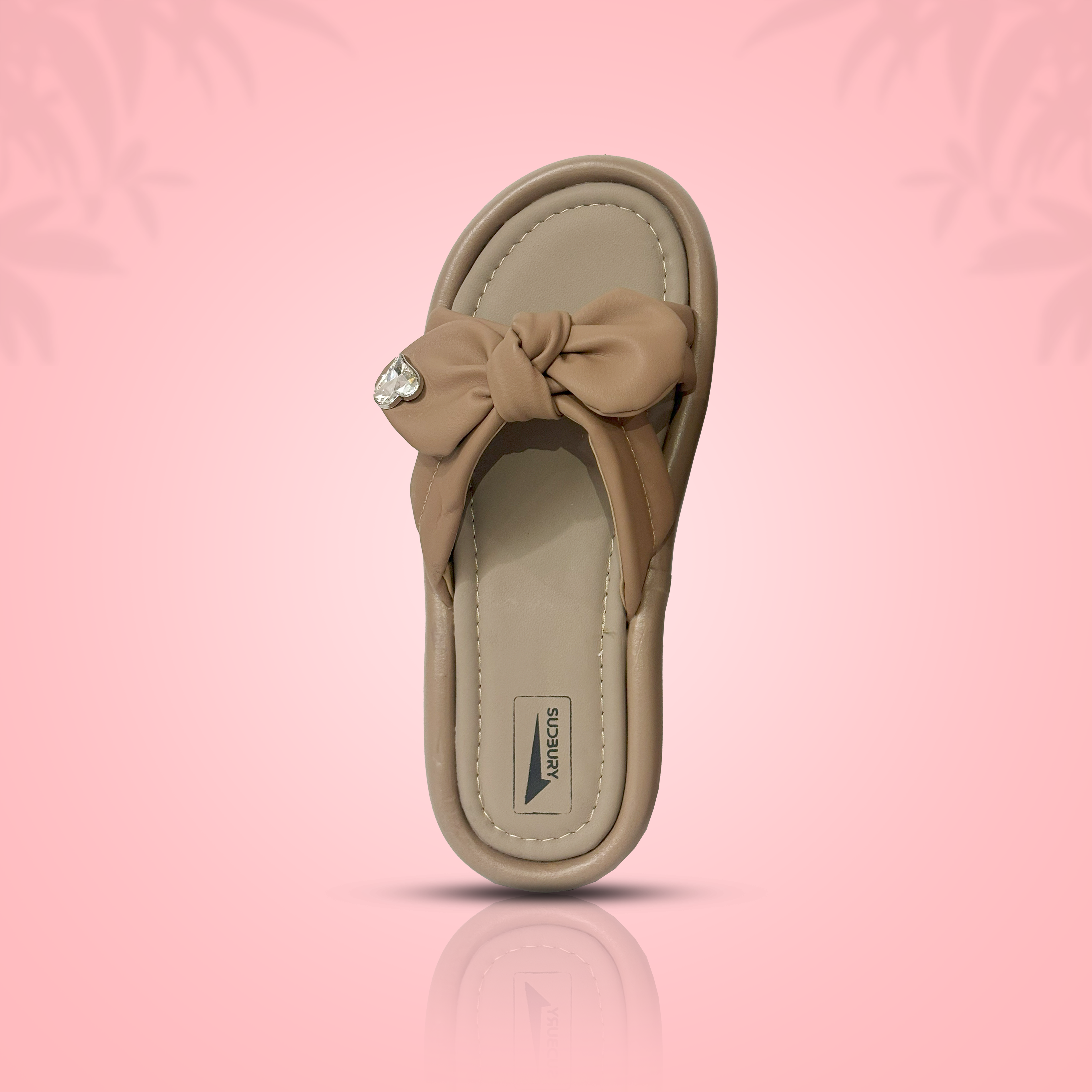 Tan Knot Bow Comfort Sandals – Sweetheart Style with All-Day Ease