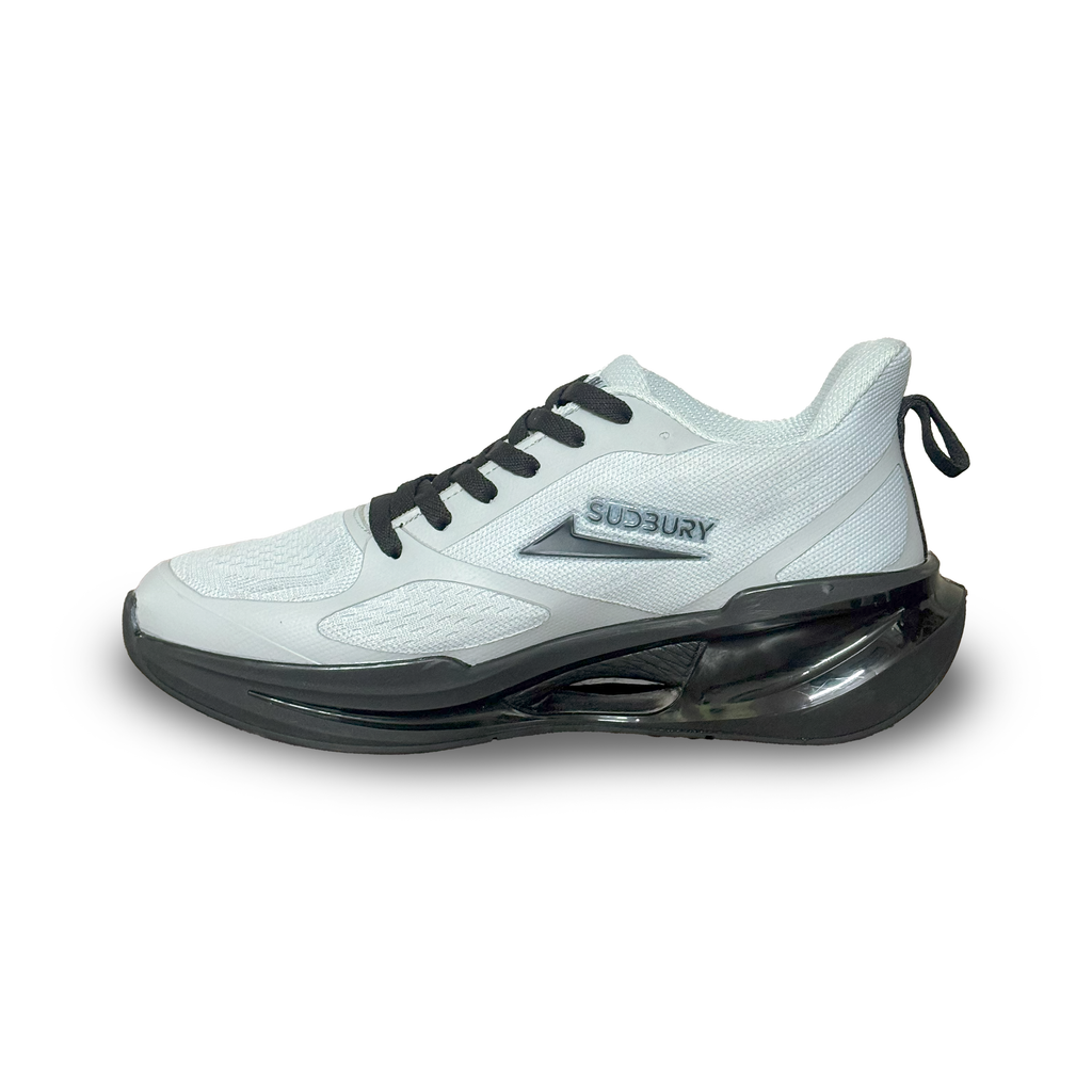 Sudbury AeroStep – White & Black Running Sneakers