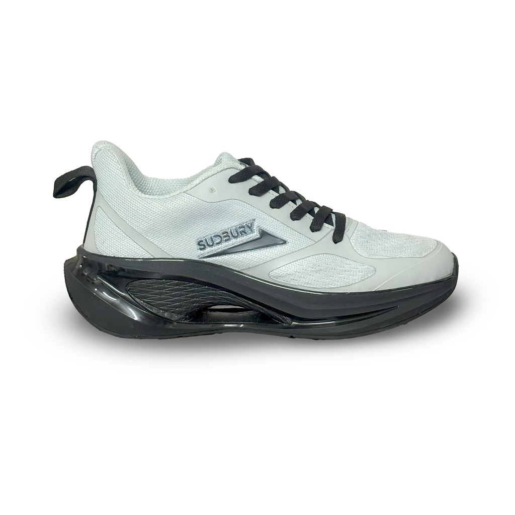 Sudbury AeroStep – White & Black Running Sneakers