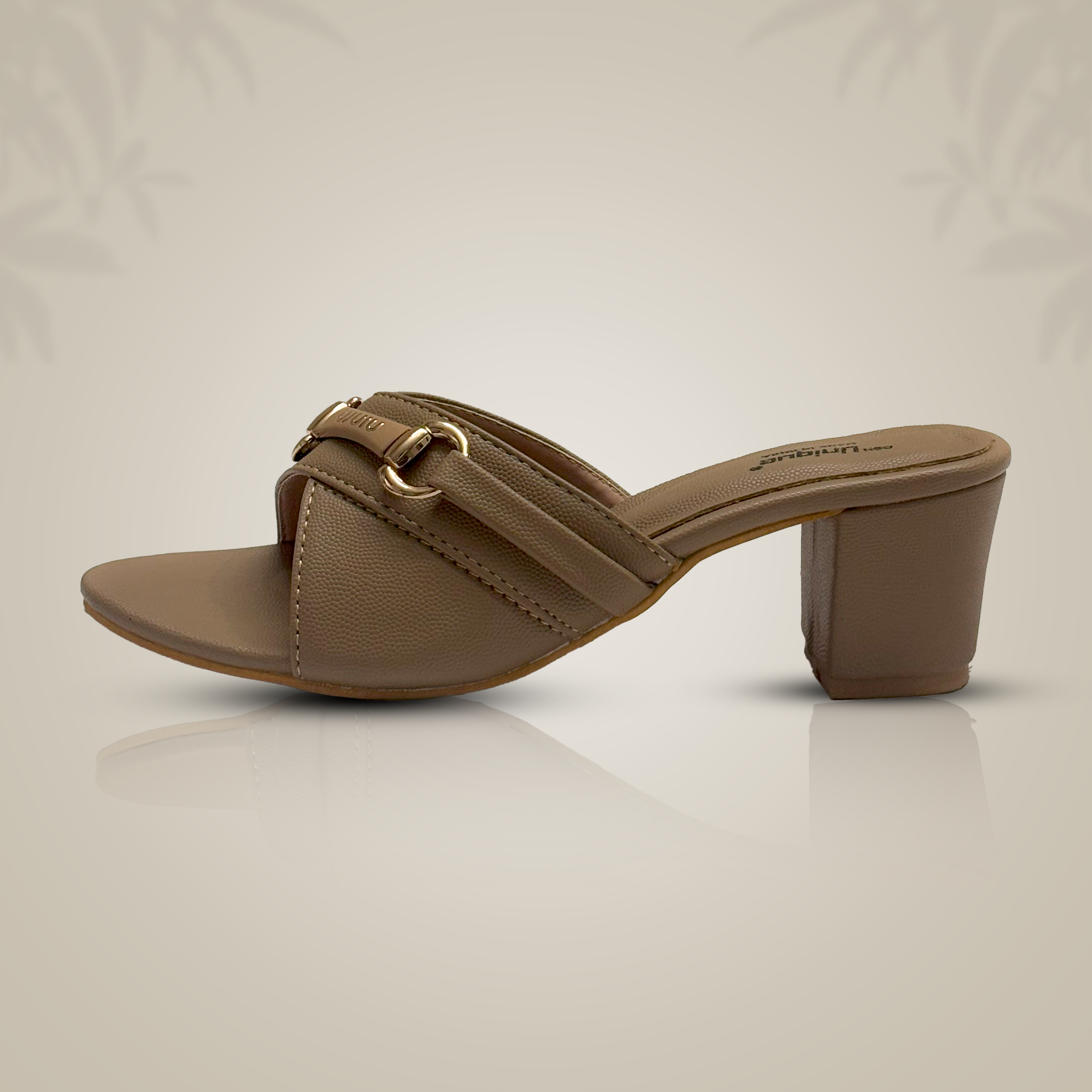 Women's Brown Slip-On Block Heels – Casual Comfort Sandals