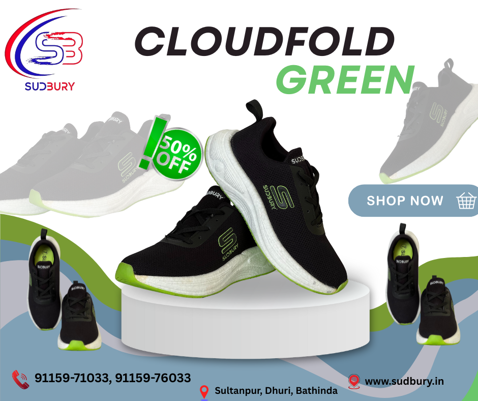 CloudFold – Green | Ultra-Light Running Shoe for Men