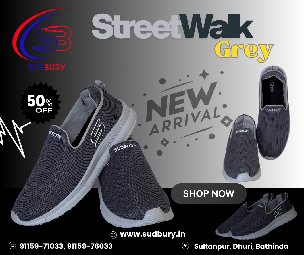 StreetWalk–Grey | Lightweight Slip-On Shoes for Men