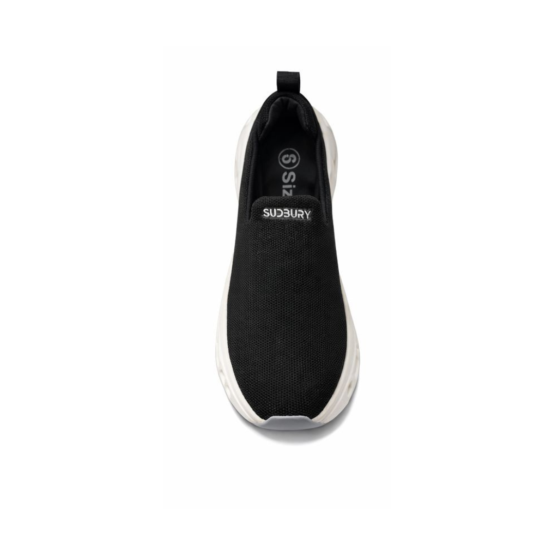 Elite Comfort Black Slip-On Sneakers