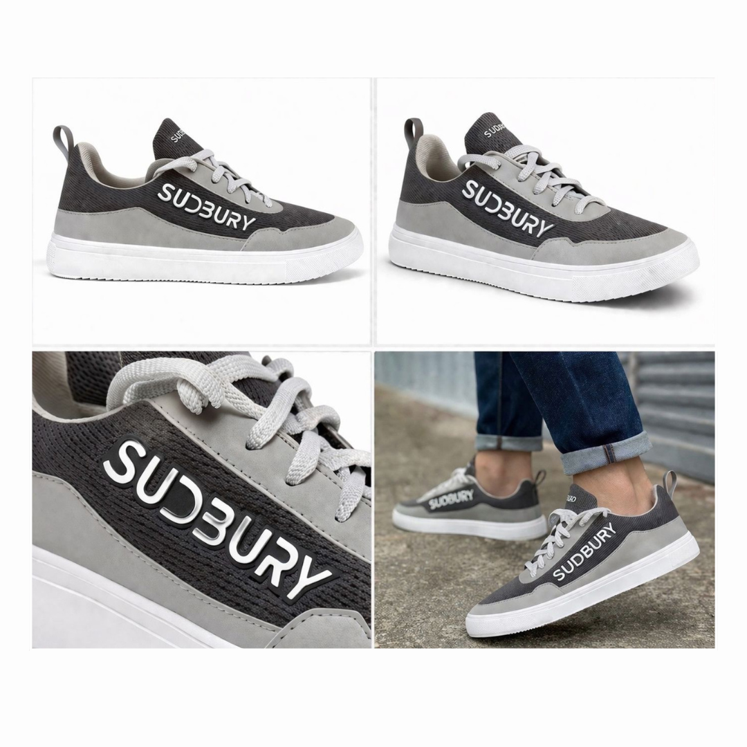 MetroStep – Dual Grey Men’s Casual Lace-Up Sneakers