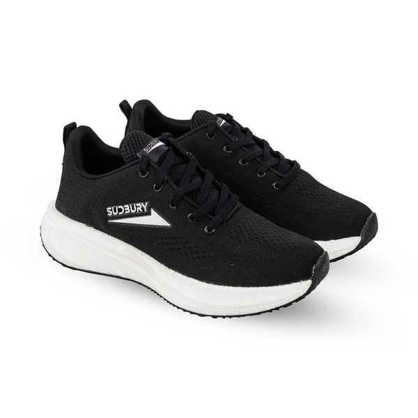 Sudbury AeroRun – Soft Black Running Shoes for Men | Lightweight & Cushioned