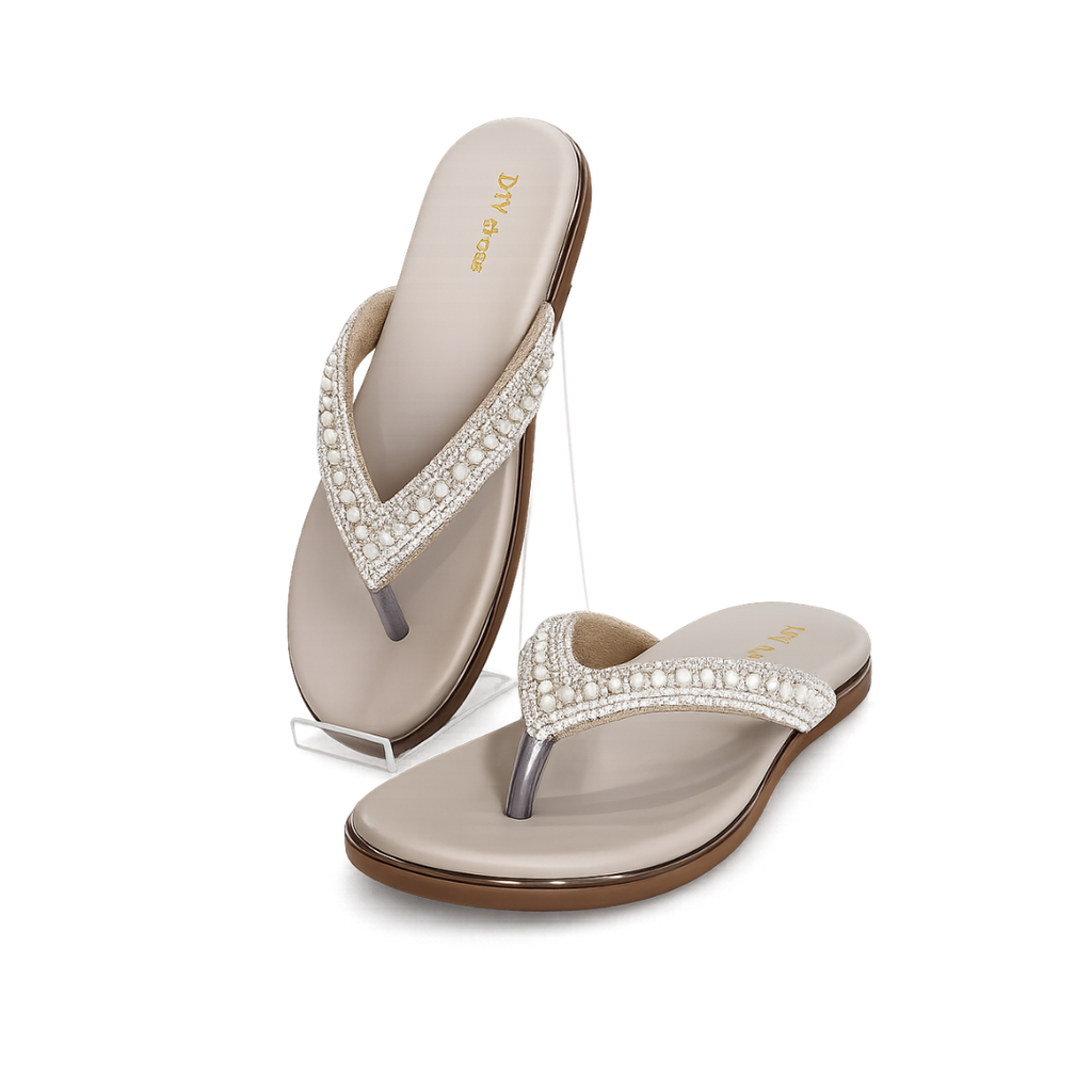 Sudbury Pearl Embellished Comfort Toe-Ring Sandals
