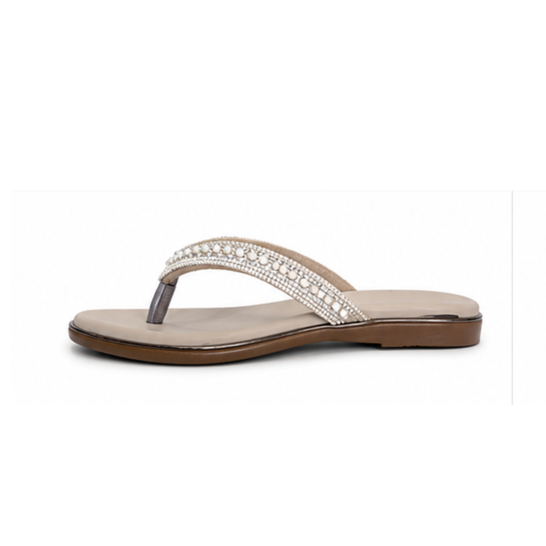 Sudbury Pearl Embellished Comfort Toe-Ring Sandals