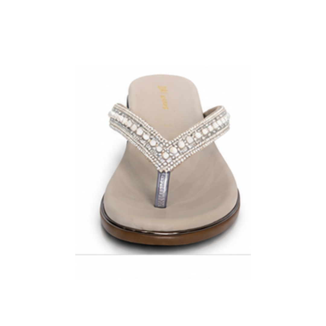 Sudbury Pearl Embellished Comfort Toe-Ring Sandals