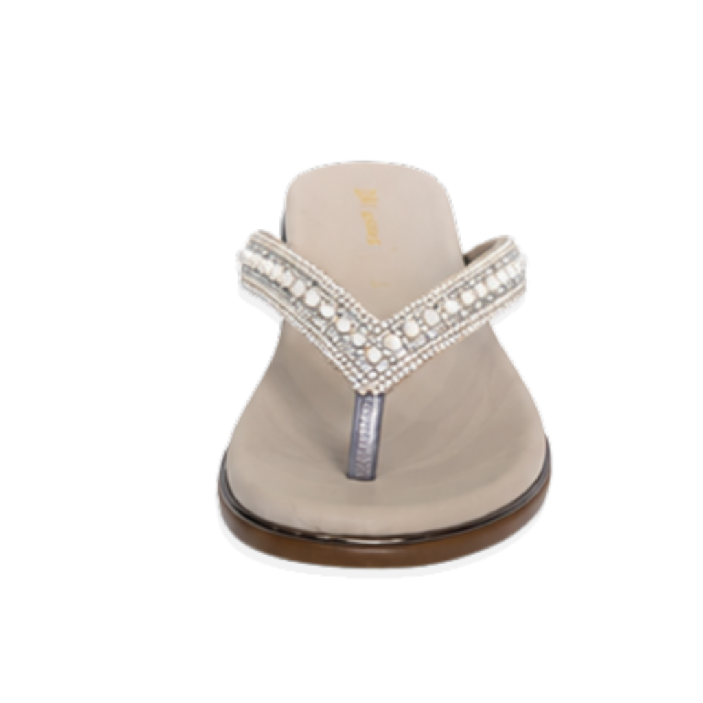 Sudbury Pearl Embellished Comfort Toe-Ring Sandals